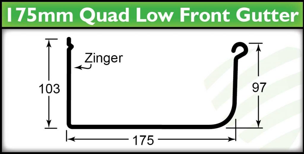 Roof Guttering Brisbane - 175mm Quad Gutter Profile - Strongguard